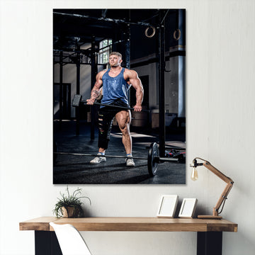 Powerlifting Man Flex I - Weightlifting Canvas Wall Art